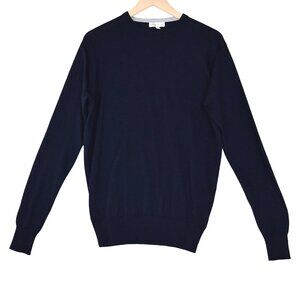 Peter Millar Navy 80% Merino Wool 14% Silk Sweater Sz S Minimalist Luxury Layer